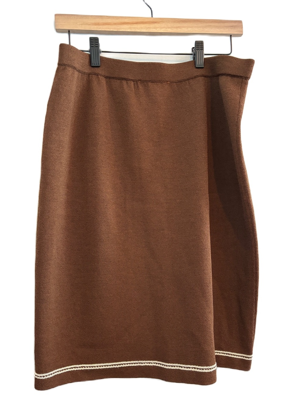 St. John by Marie Gray Brown Santana Knit Skirt Size 8